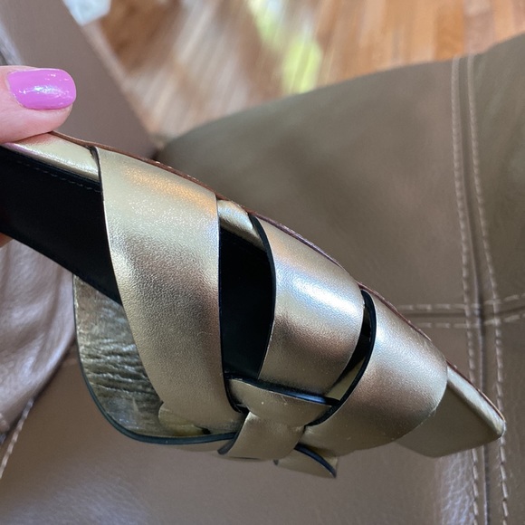 YSL tribute leather slides in Gold, size 39 - Picture 7 of 15